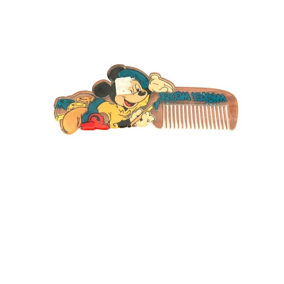 Vintage 80s Disney Mickey Mouse Plastic Comb Acrylic Painter 7" - Picture 4 of 5